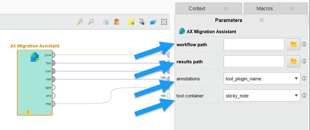 Set the parameters of the AX Migration Assistant