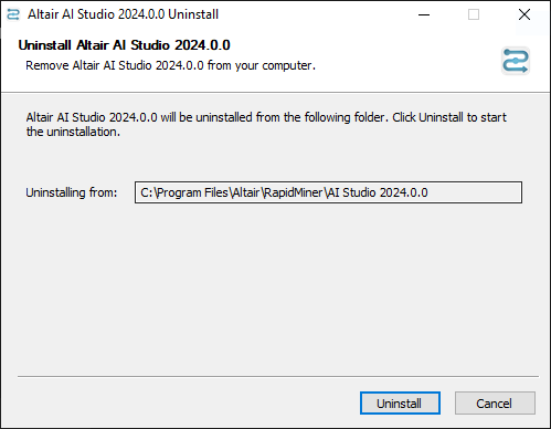 Windows uninstaller for AI Studio