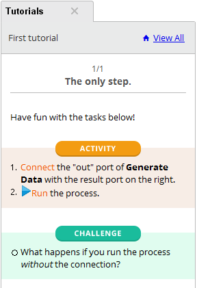 Tutorial panel Tutorial panel