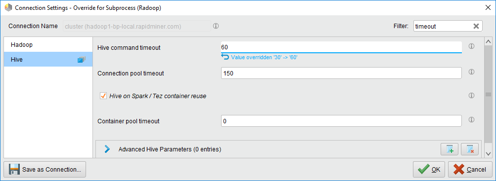 Hive operator with subprocess level override