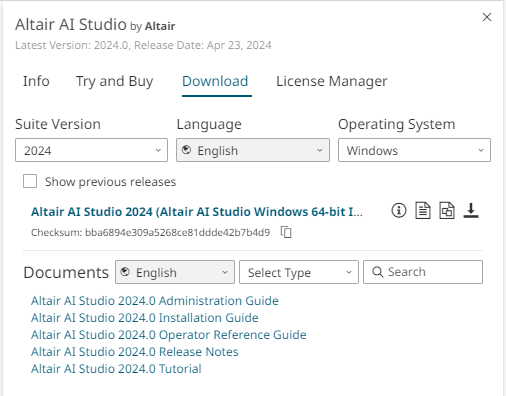 Download AI Studio from Altair One