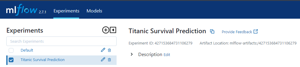 MLFlow Titanic survival prediction